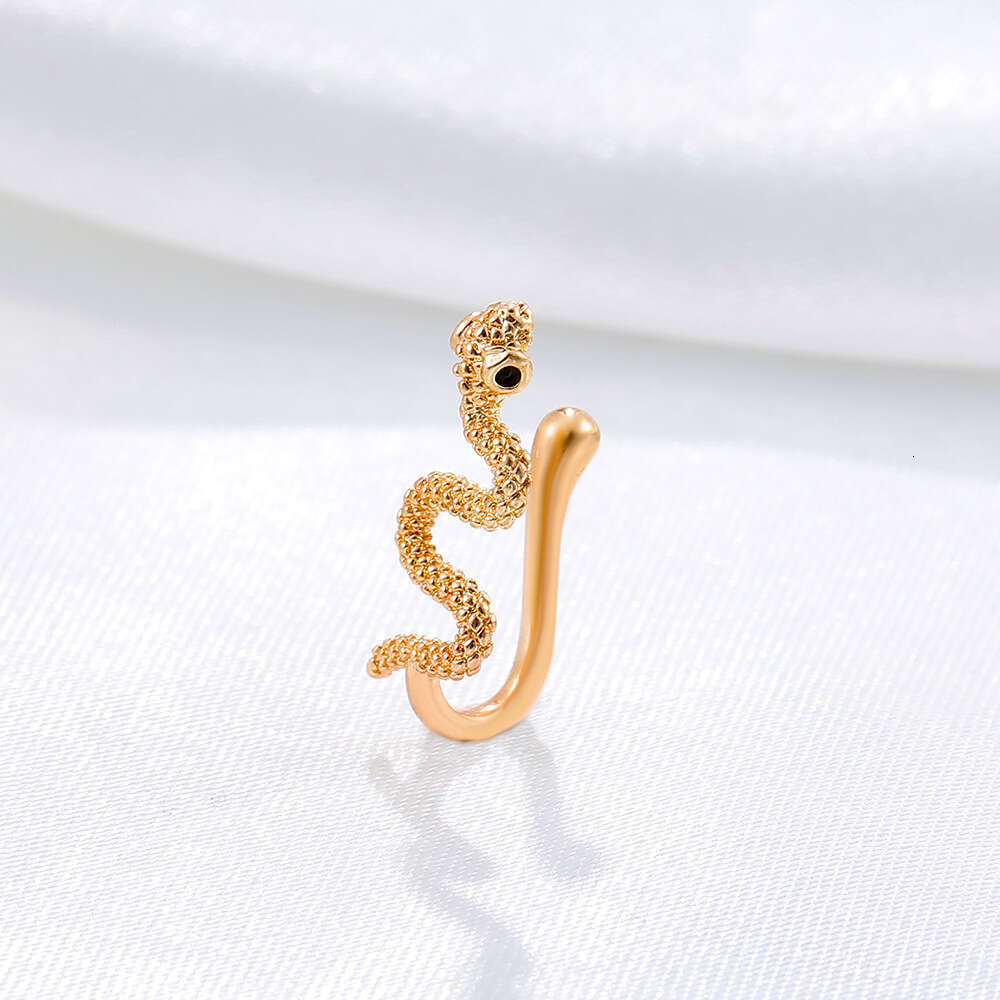Metal non perforated U-shaped clip, snake shaped false nail, nose ring, human puncture accessory for men and women
