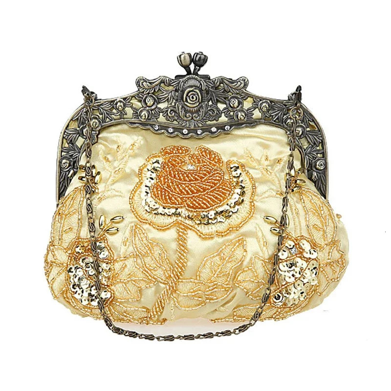 retro beaded night bag embroidered bag diamond sequin clutch handbag bridal bag 250120