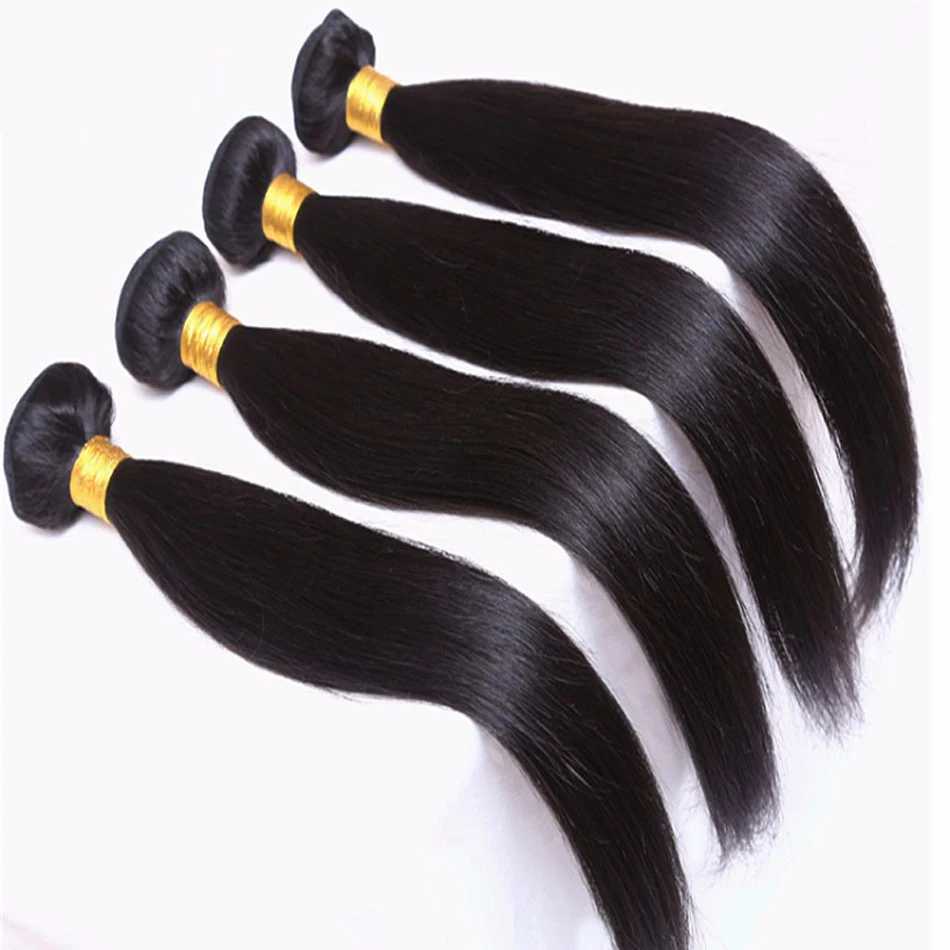 30inch Long Straight Human Hair Bundles With Clo Peruvian Human Hair Bundle With Frontal 13x4 Ear to Ear Lace Front CloXJ250120