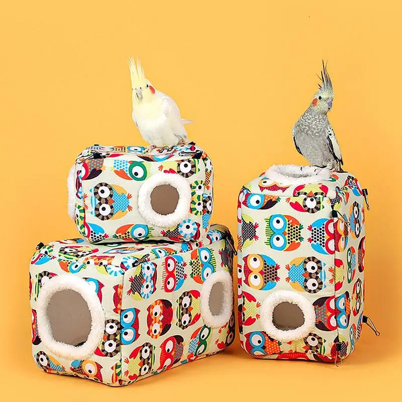 Parrot Nest House Thick Bird Bed Warm Snuggle Hut Washable Bird Nest House Parrot Hideway Bed Sleeping Bed For Parrot Parakeet 250121