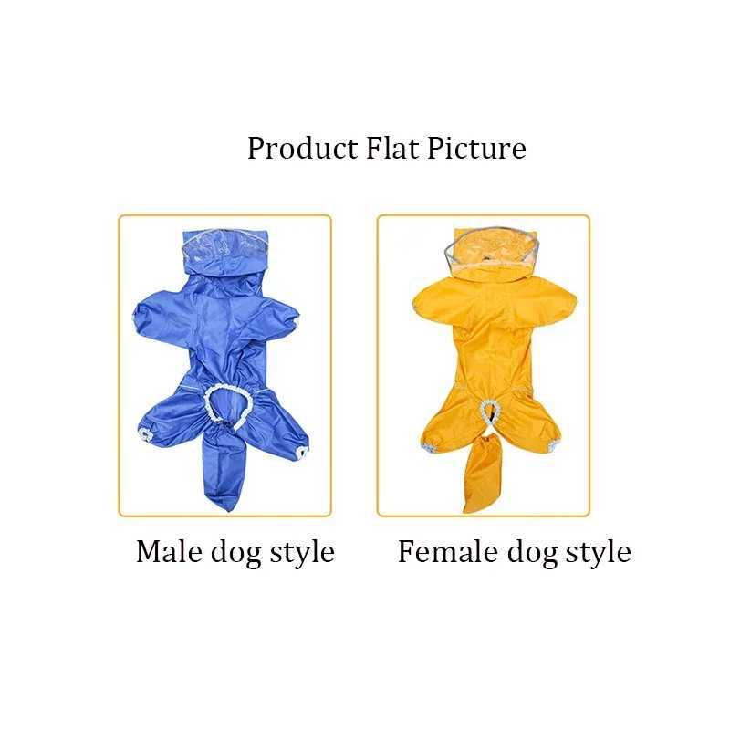 Dog Raincoat 1PC Multi-color Windproof and Waterproof Double Layer with Hood Rain Poncho Outdoor Large Medium Dog Pet SuppliesXJ250121