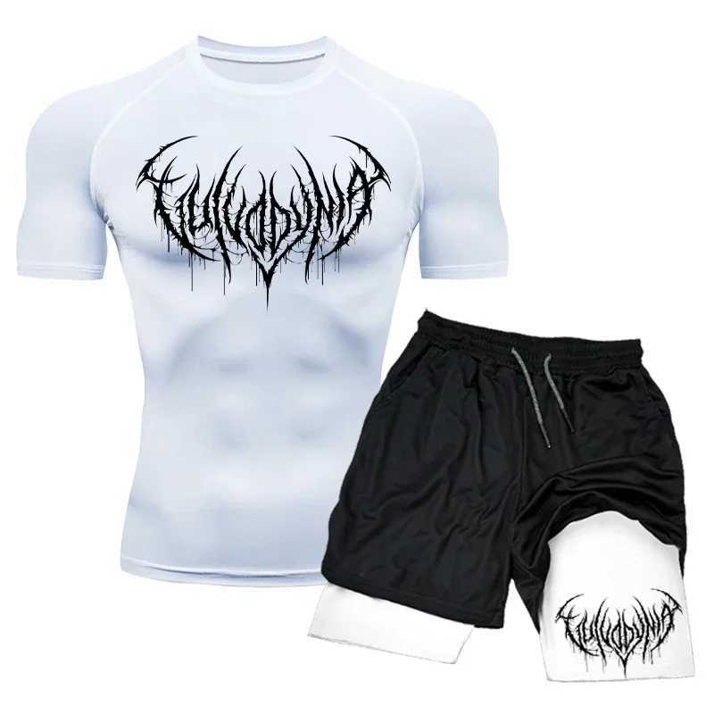 Compression T-Shirts+Shorts Sets For Men Quick Dry Rashguard Suit Gym Fitness Tight Running Training Tracksuit Shirts X250129