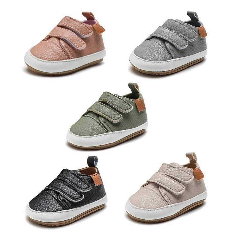 Baby shoes newborn boys sports shoes girls first walk childrens Pu leather simple leather soft soled sports shoes 0-18 months old X250129
