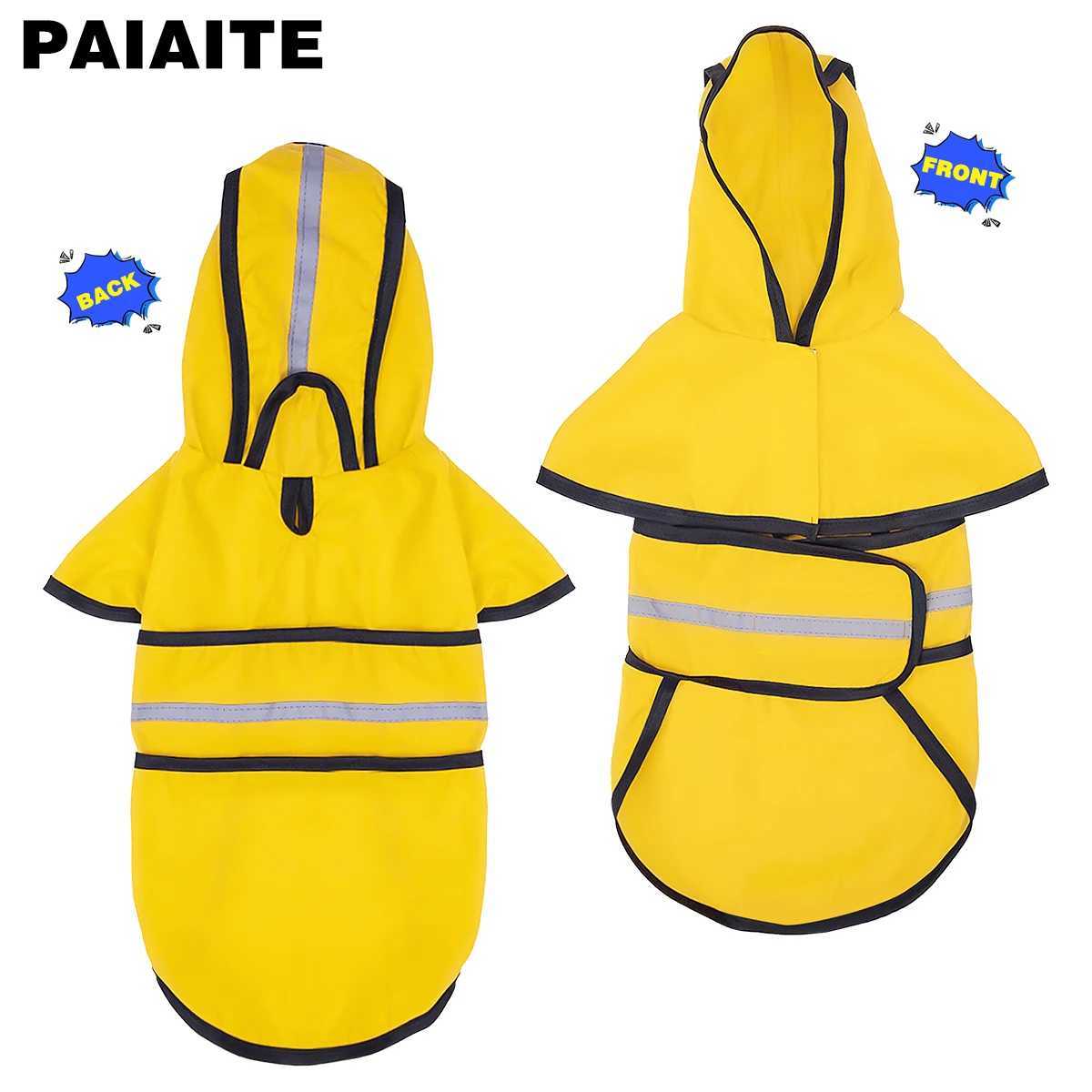 Dog Raincoat Hooded Poncho Adjustable Waterproof Reflective Rain Jacket for Small Medium and Large DogsXJ250121