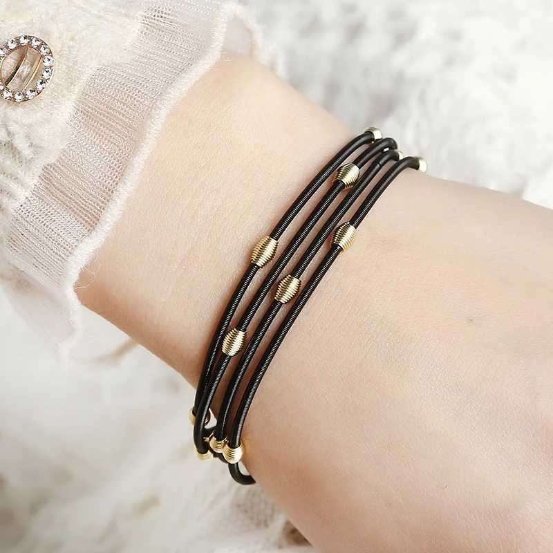 Fashion Jewelry Wens Charm Gift Metal Carbon Steel Wire Spring Ball Tree-layer Cbination Mixed Color Spring Bracelet Set X250129