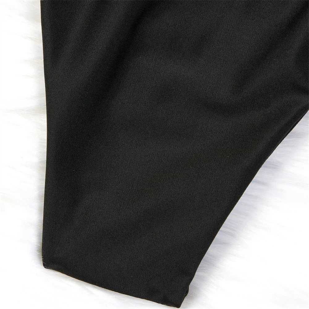 Black String Bikini Push Up Bandeau Swimsuit Ruched Pleated Vacation Swimwear Backless Beach Outfit Women Bathing Suit Sexys SetXJ250120