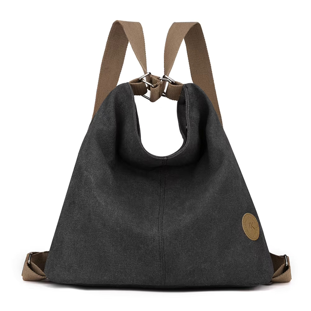 Women Convertible Rucksack With Zipper Pocket Travel Fashion Backpacks Multifunctional Double Shoulder Bag Female Daily Backbags