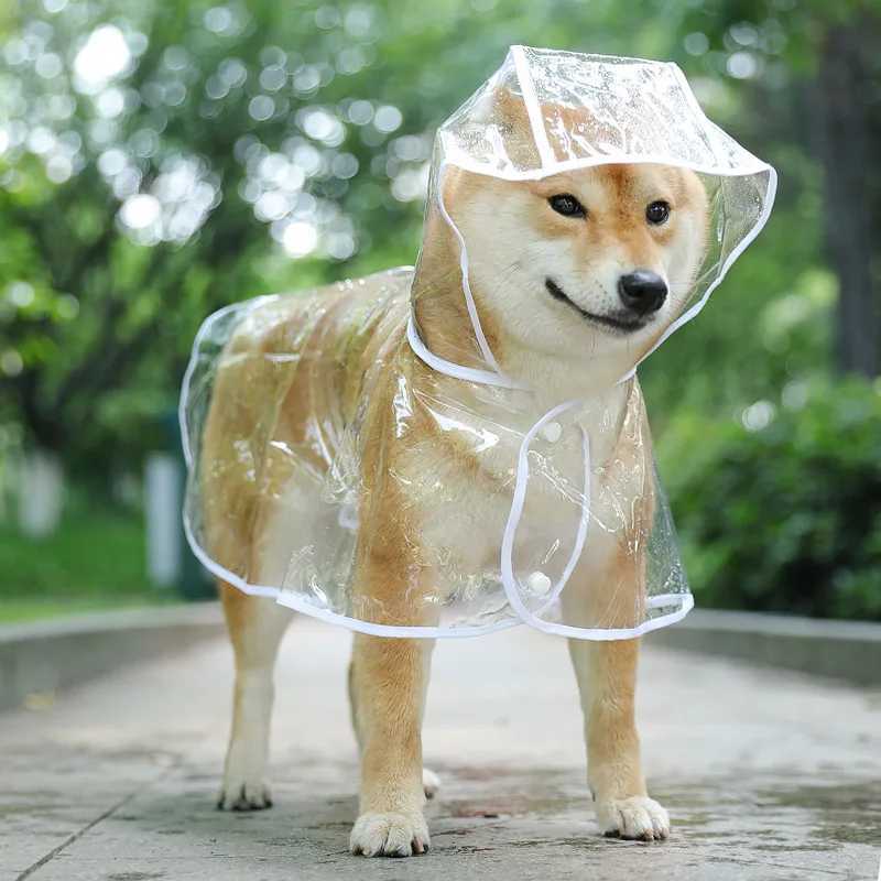 Pet Dog Puppy Transparent Rainwear Raincoat Pet Hooded Waterproof Jacket Clothes Soft PVC Raincoat Suitable For Small DogsXJ250121