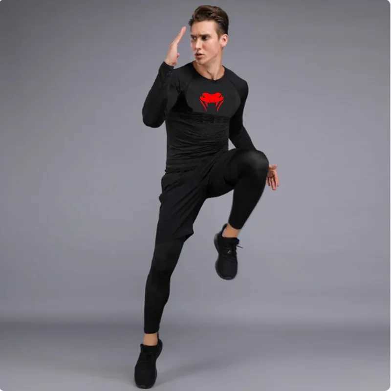 New MMA T-shirt+Pants Set Jujutsu Rashguard Mens Bjj Muay Thai Shirt Long Sleeve Boxeo Clothing Gym rshire Top Shorts X250129