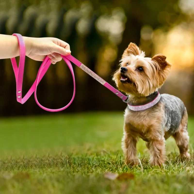 Dog Collar Crystal Glitter Rhinestone Pet Collars Zinc Alloy Buckle Collar For Small Medium Dogs Cats Chihuahua Pug Dog Collar X250129