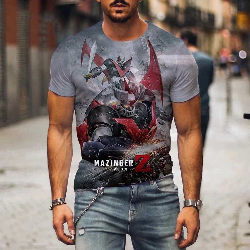 Hot Sale Mazinger Z T Shirt For Men Anime Robot 3D Print Short Sleeve T-shirts Women Fashion Streetwear Harajuku Kids TopsXJ250117