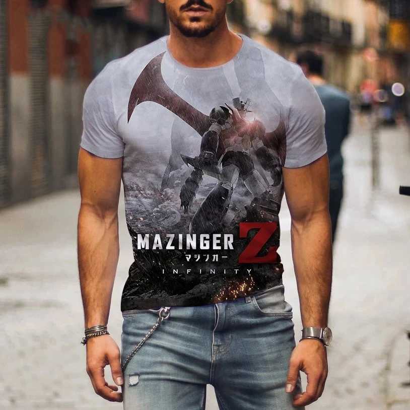 Hot Sale Mazinger Z T Shirt For Men Anime Robot 3D Print Short Sleeve T-shirts Women Fashion Streetwear Harajuku Kids TopsXJ250117