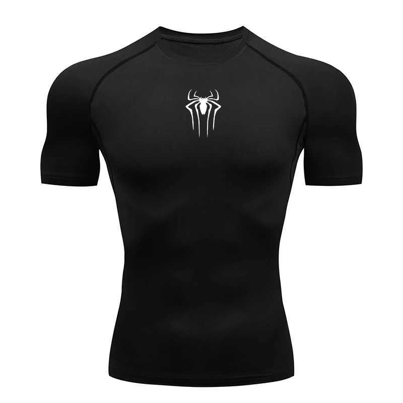 2024 Compression T Shirt Mens Short Sleeve Sport Tees Fitness Running Sportsear Mens Gym Elastic Quick Dry Jogging T-shirt Tops X250129