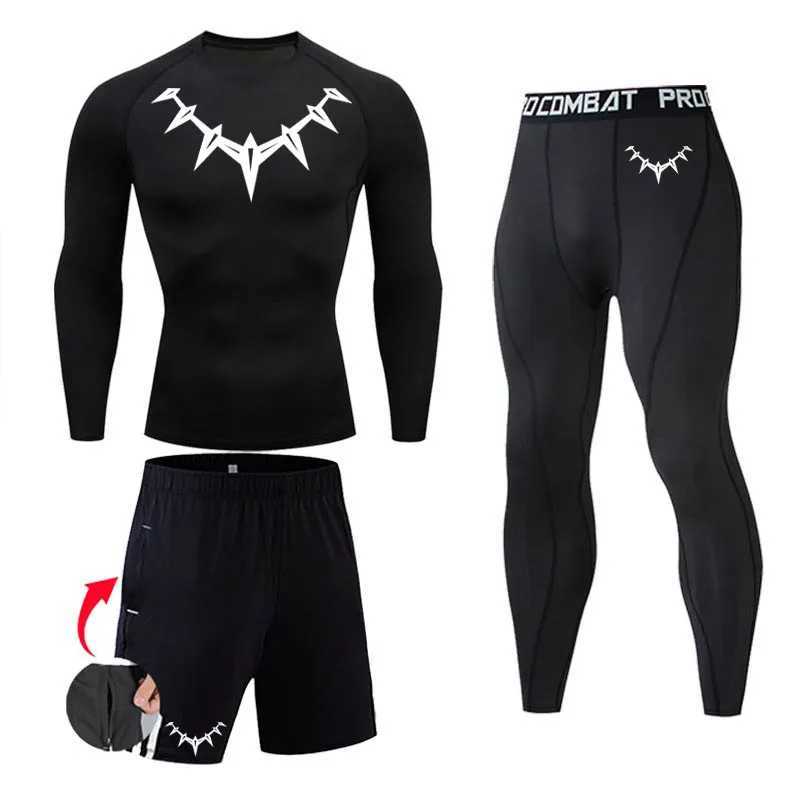 Compression Sportswear Mens Long Sleeve Shirt Fitness Leggings Sports Sun Protection Base Layer Quick Drying Gym Running Suit X250129