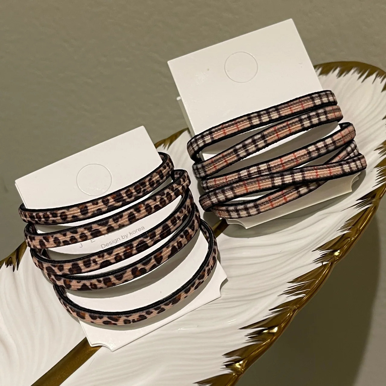 20pcsset Classic British Fashion Leopard Hair Band Rubber Ponytail Fixed Accessories Tools Women Rings Ties 250118