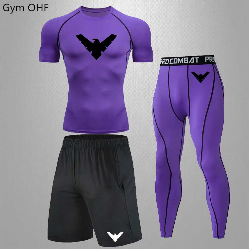 Nightwing Mens Compression Sportswear Suits Gym Tights Training Clothes Workout Jogging Running Set Rashguard Tracksuit For Men X250129