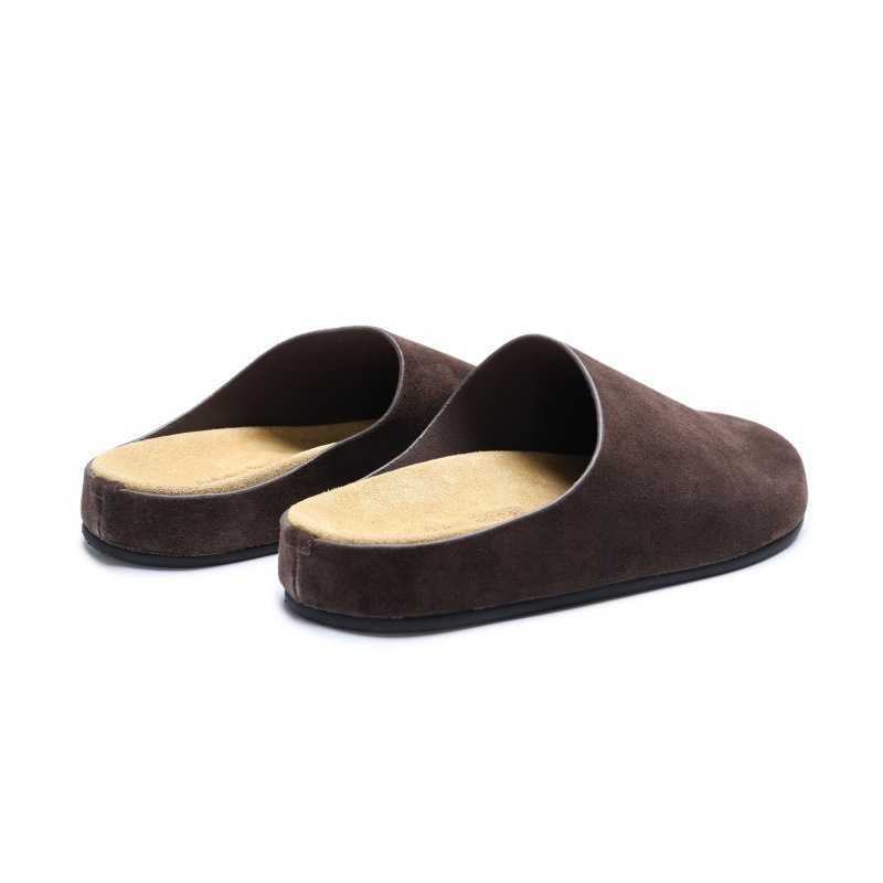 sandals slides clogs Row lazy person flat bottom wearing half with a bun mens and womens ller slippers cow B cken shoes 250301