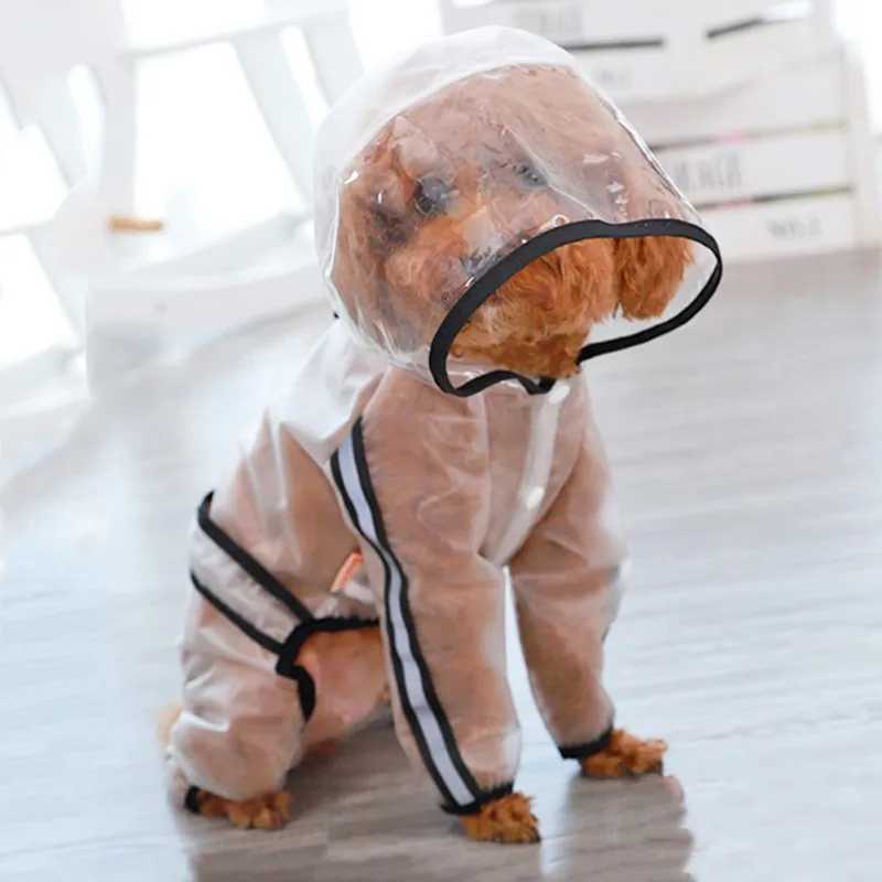 Transparent Pet Dog Raincoat For Rainy Days Lightweight Waterproof Pet Jacket Raincoat Windproof Hooded Jacket Simple Puppy CoatXJ250121