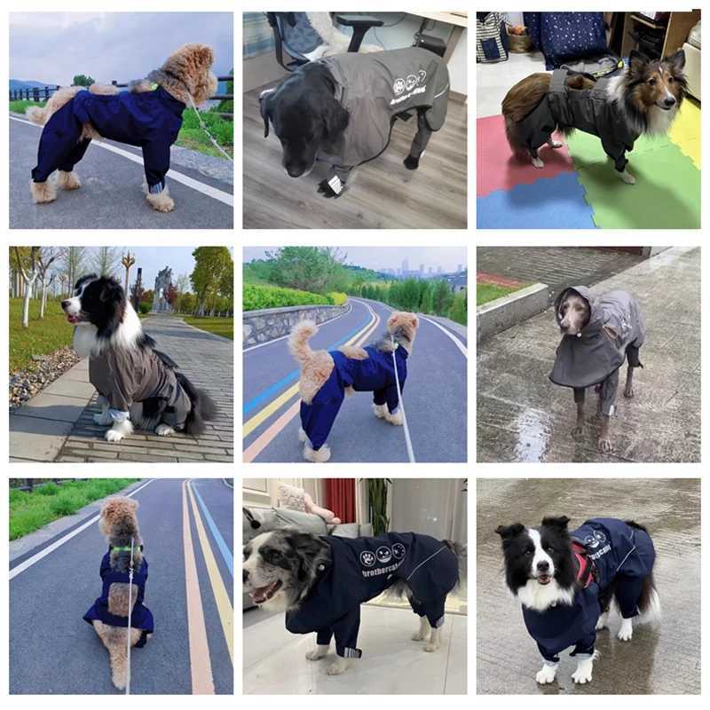 Waterproof Dog Raincoat Jumpsuit For Medium Large Dogs Rain Coat Outdoor Pet Clothes Puppy Doberman Labrador Husky JacketXJ250121