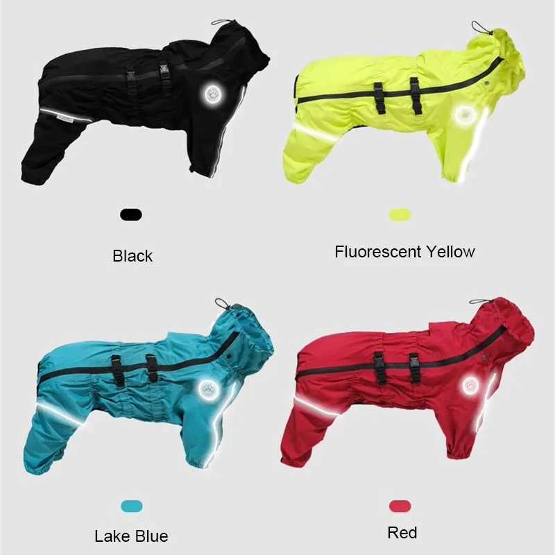 Waterproof Pet Dog Jacket Reflective Rain Dog Coat Red Dog Jumpsuits And Rompers Autumn Winter Dog Raincoat For Large DogsXJ250121