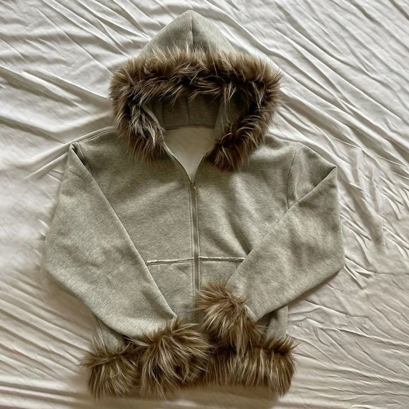 Y2K Zip up Hoodie Solid color Loose Men Clothes American Style Hip Hop Grunge Goth Zipper Hooded Sweatshirt Fashion Streetwear 250109