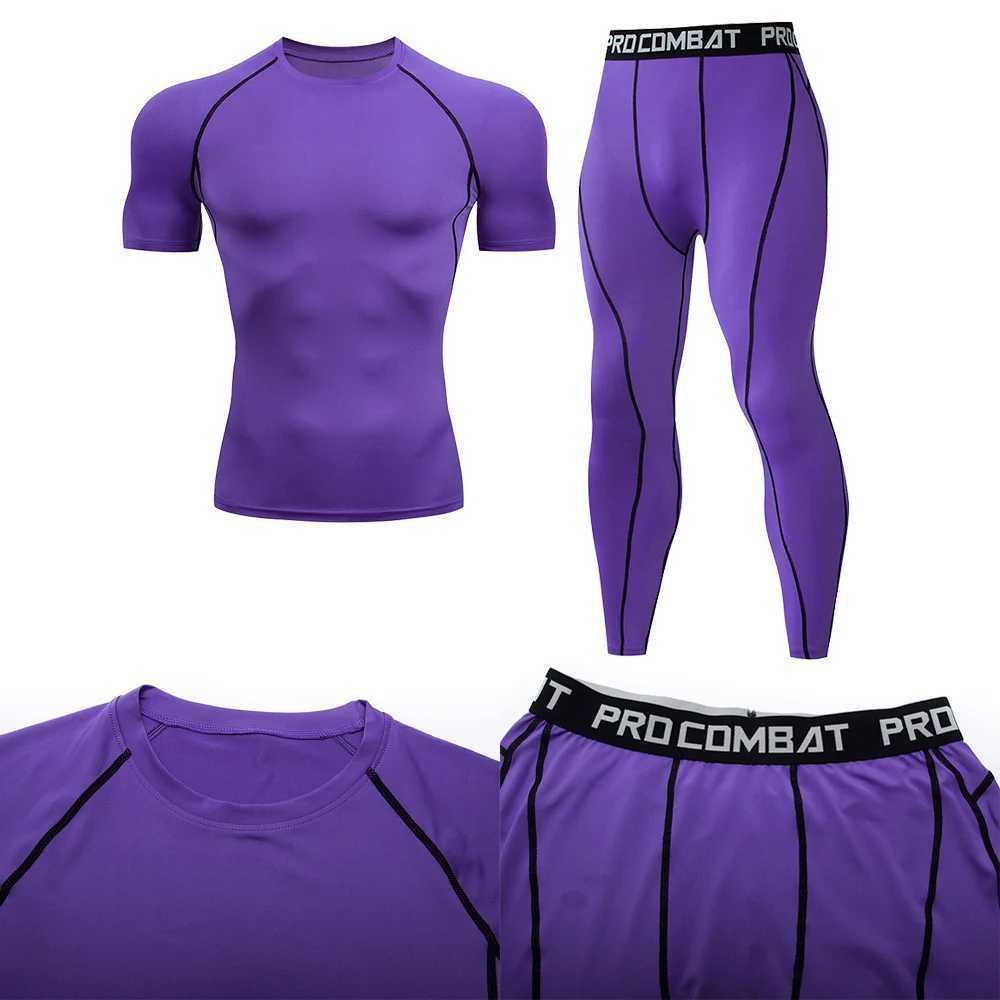 2 pieces of mens compression sportswear gym tight fitting exercise set exercise jogging MMA fitness suit sports pants X250129