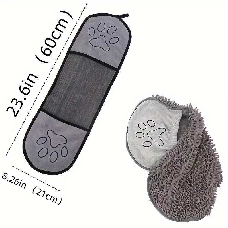 Dog Absorbent Towel Super Absorbent Pet Bath Towel Quick Dry Dog Cat Grooming Bath Quick Dry Pet Glove Type Bath Towel M250118