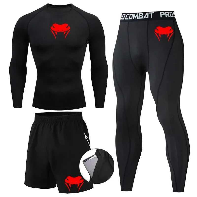 New MMA T-shirt+Pants Set Jujutsu Rashguard Mens Bjj Muay Thai Shirt Long Sleeve Boxeo Clothing Gym rshire Top Shorts X250129