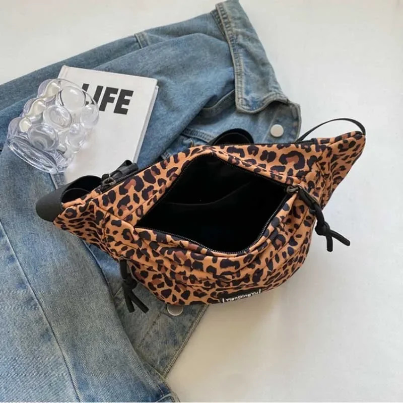 Vintage Leopard Printed Fanny Packs For Women Fashion Zebra Stripe Waist Bag Portable Female Waist Pack Lady Crossbody Chest Bag 250122
