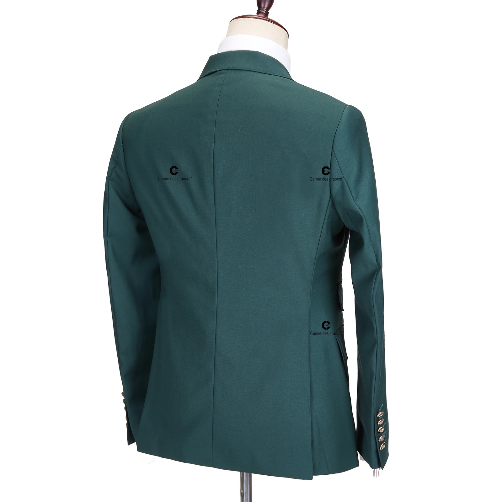 Cenne Des Graoom 2023 Elegant Suits For Men Green Double Breasted 2 Pieces Set Slim Fit High Quality Wedding Party Costume 250122