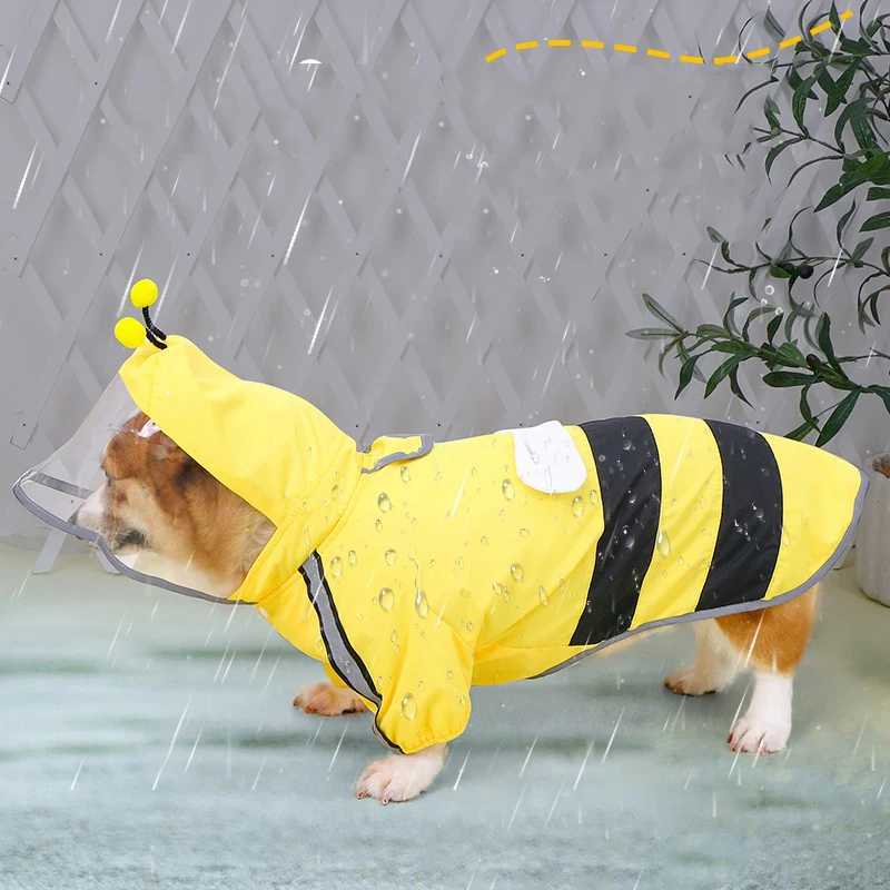 Funny Dog Raincoat Waterproof Poncho Clothing For Rainy Walk Costumes XS 4XL Yellow Pet Coat Jacket Chihuahua Corgi AccessoriesXJ250121