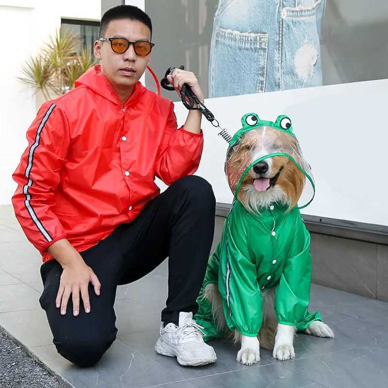 1PCS Pet Dog Raincoat Fashion Dinosaur Frog Style Jumpsuit Waterproof Dog Jacket Puppy Water Resistant Clothes for Dogs Pet CoatXJ250121