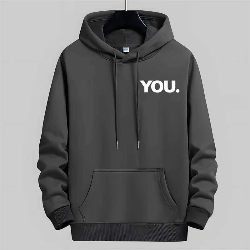 Blessyuki Simple Loose Sweatshirt Men 2023 Autumn Korean Chic Letter Printed Hoodies Men Casual Oversized Long Sleeve Pullover X250129