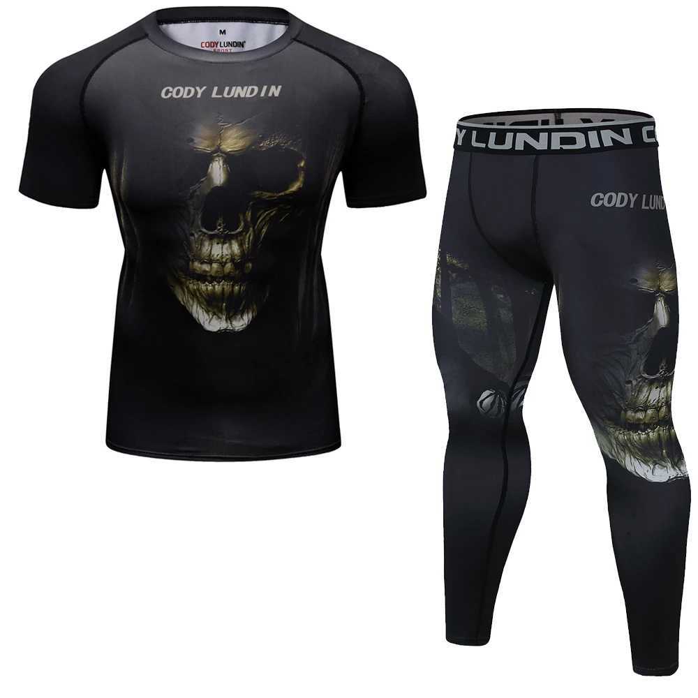 Mens Sportswear Compression Suit MMA Boxing Rashguard Workout Gym Clothing Joggers Training Fitness Tight Tracksuit Running Set X250129