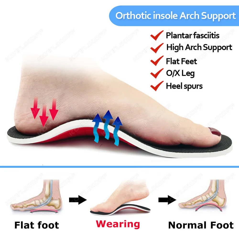 Premium Ortic High Arch Support Insoles Gel Pad 3D Arch Support Flat Feet For Women Men Orthopedic Work Shoes Sole Foot Pain 250120