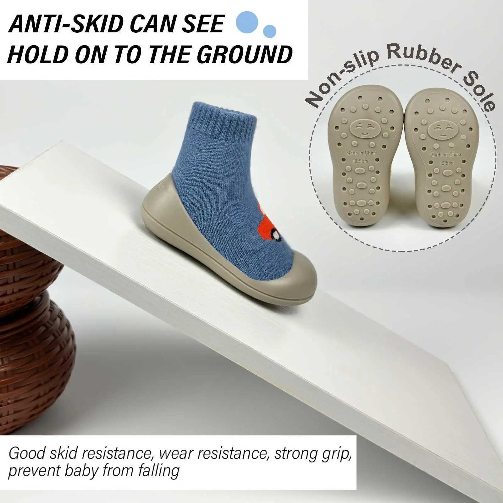 Baby Toddler Socks Shoes Non-Slip Infant First Walking Shoes Soft Rubber Sole Newborn Slippers Boys Girls Cartoon Indoor Floor S X250129