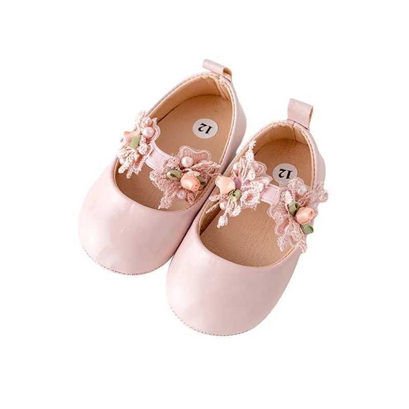 Cute Baby Girl Premium PU Flats Infant Flower First Walker Crib Shoes for Party Festival Baby Shower X250129