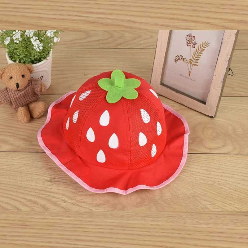 Girls hat Fashion bucket hat Cute mesh sun hat Baby hat Strawberry baby bean summer baby clothing BP52 M250121