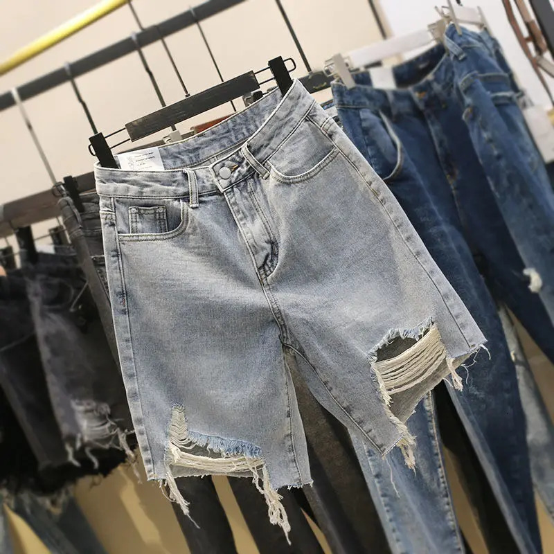 Summer Denim Shorts for Women Jean Short Femme High Waist Korean Style Fashion Loose Shorts Chic Solid Casual Jean Shorts 250116