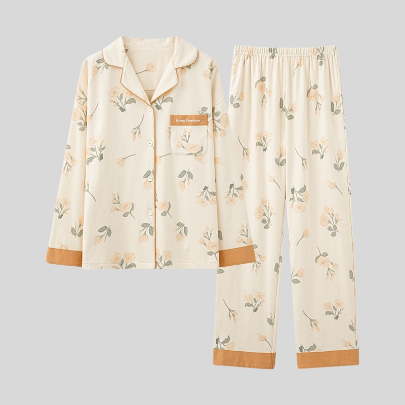New best-selling pajamas women's spring and autumn cotton long-sleeved new high-end loungewear autumn and winter suit