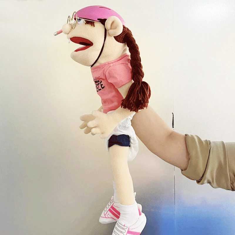 Jeffy Feebee Hand Puppet Large Children Soft Doll Talk Show Party Props Doll Plush Toys Muppet Kids Fans Birthday Christmas Gift X250129