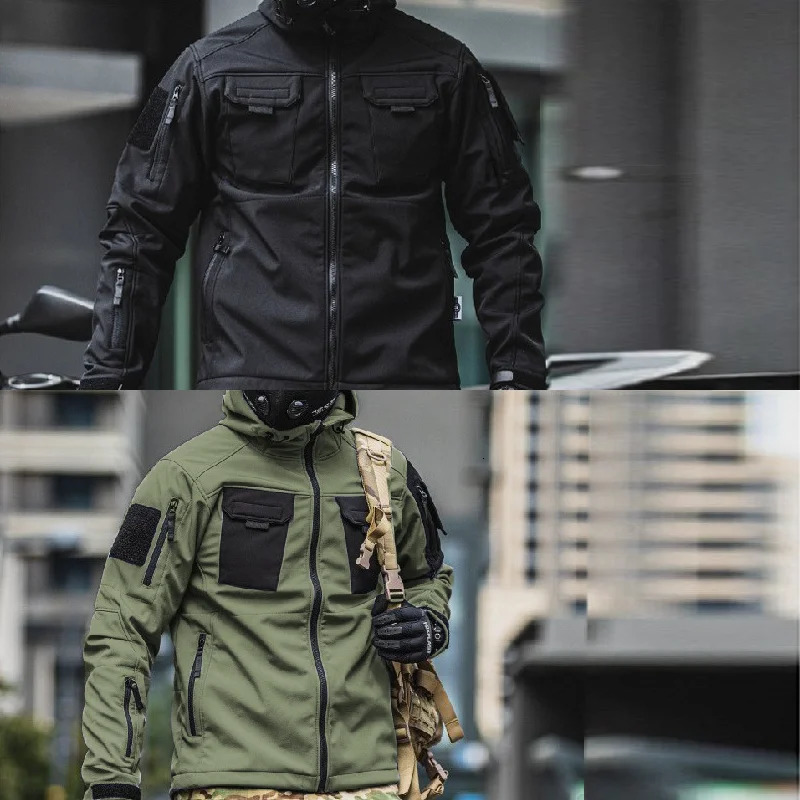 Mens camping climbing hiking soft shell windproof jacket Parkas fishing raincoat tactical field mens 250122