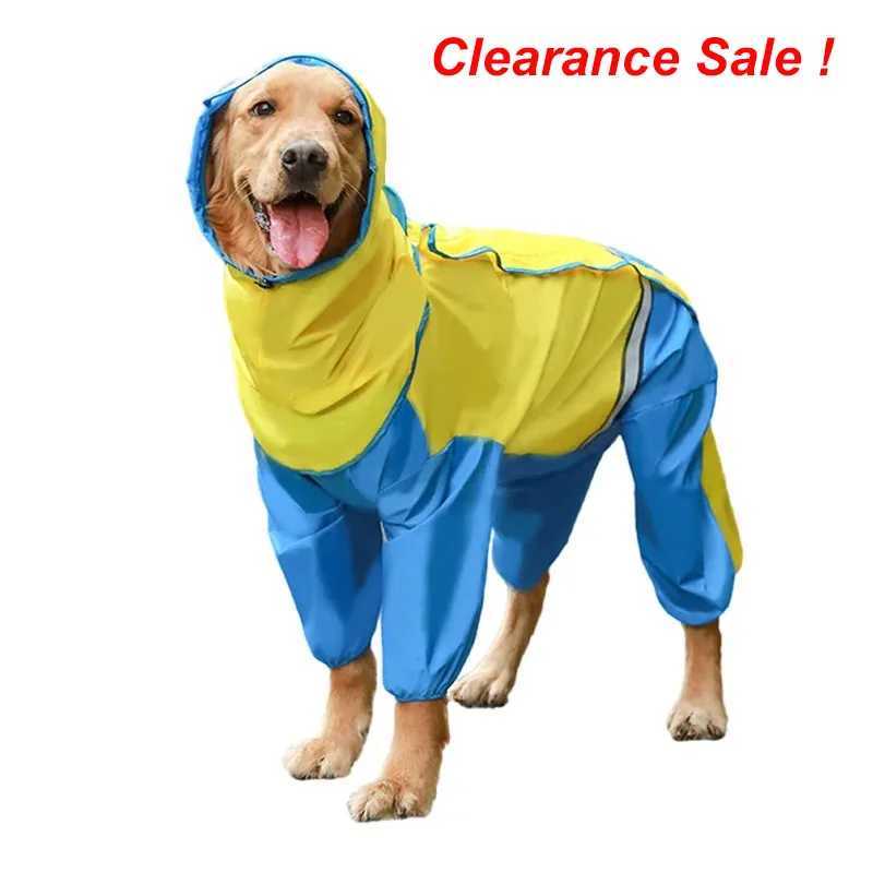 Pet Clothes Four Seasons Outdoor All-inclusive Reflective Dog Raincoat Schnauzer Golden Retriever Costumes Waterproof RainwearXJ250121