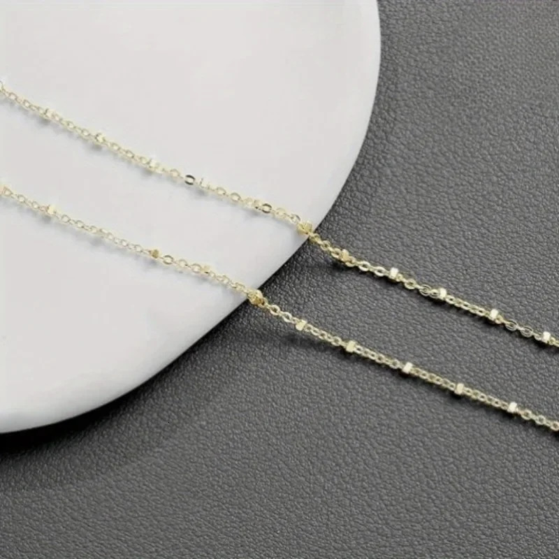 Womens Anklet 14K gold-plated womens Anklet waterproof Cuban chain bead Anklet bracelet womens gift 250110