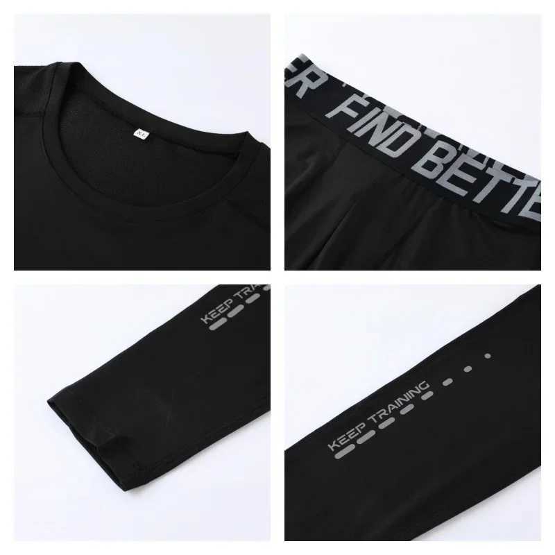 Mens compression sportswear fitness clothing tight fitting exercise jogging fitness clothing running fitness clothing X250129