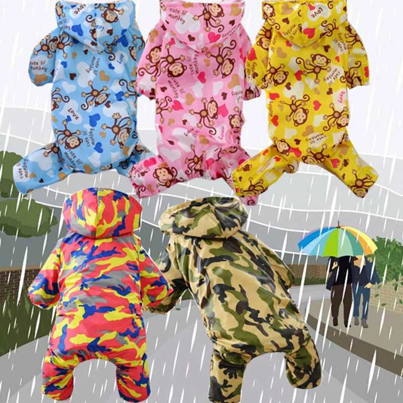 2018 New Arrival Camouflage color Dog Raincoat for Small Dogs Waterproof Pet Clothes Outdoor Clothing Dog Cat Hooded RaincoatXJ250121