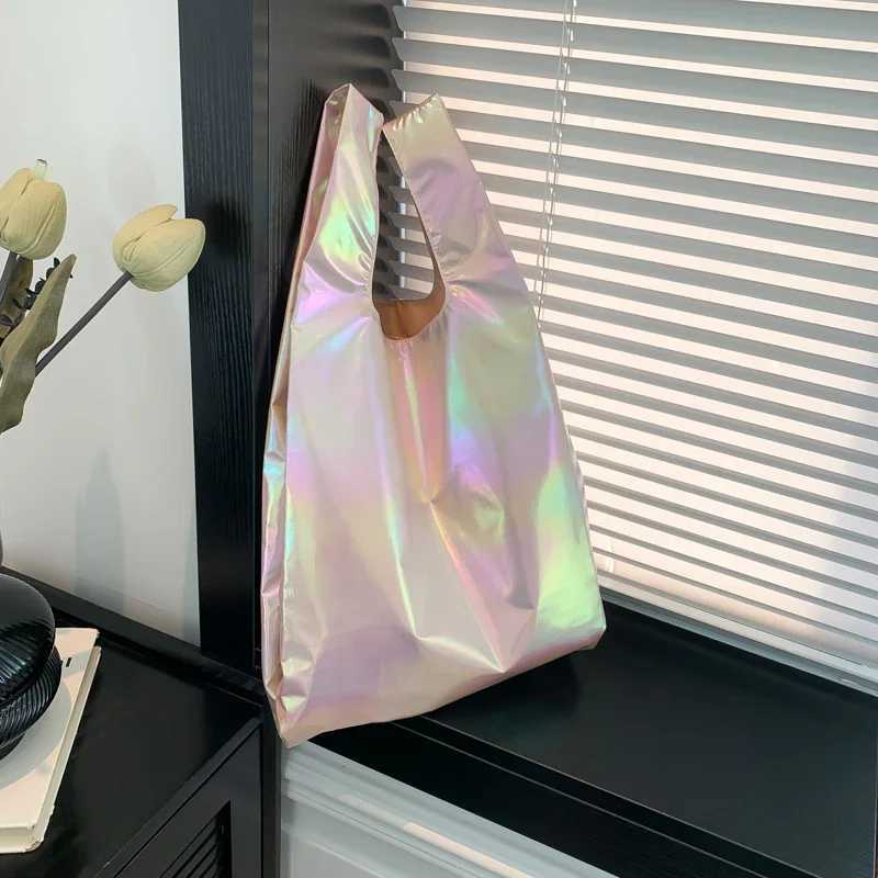 Aurora Color PU Large Capacity Simple Shoulder Bag 2025 Fashion New Style Matching Super Cool Fashion Womens Handbag T250118