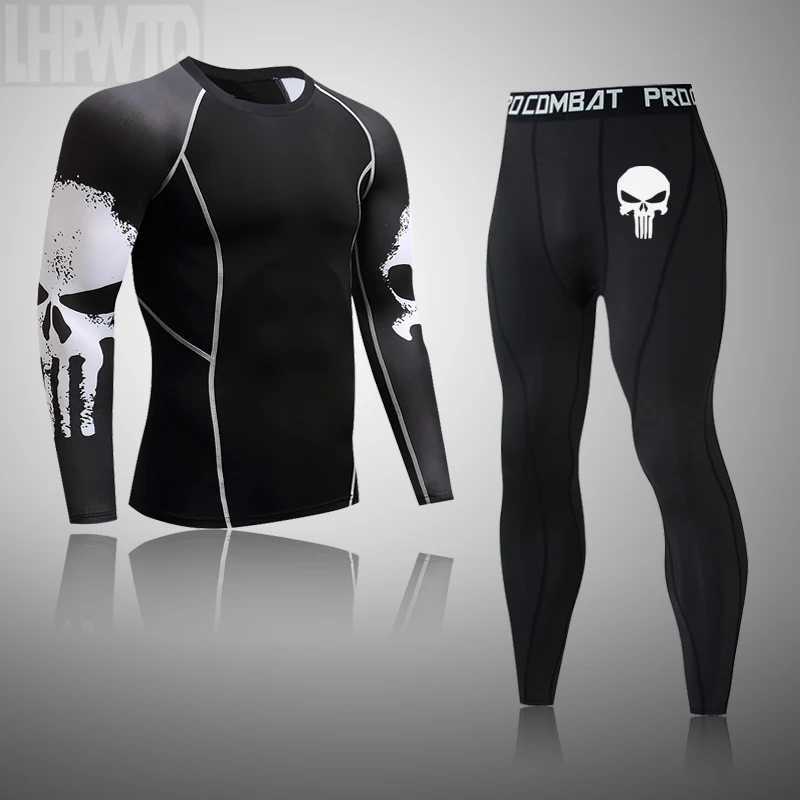 Running Mens Thermal Underwear Underpants Kit Sports Compression Clothing Tracksuit For Men Fitness Slim Joggers Base Layer Set X250129