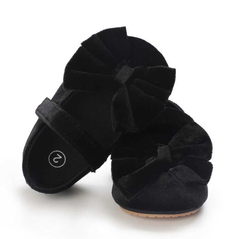 Fashionable Bow Girl Baby Party Shoes Newborn Plush Comfortable Soft Rubber Sole Anti slip Walking Shoes 0-1 Years Old X250129