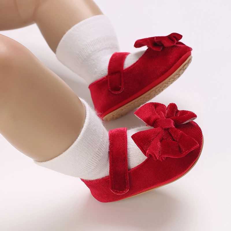 Spring and Autumn Girl Baby Shoes Classic Fashion Red Theme Cute Bow Princess Shoes Rubber Sole Anti slip Comfortable Walking Sh X250129